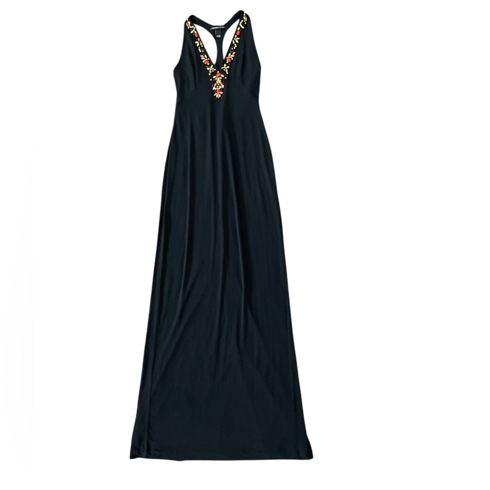 Victoria's Secret Black Maxi Dress with Colorful Embroidery
